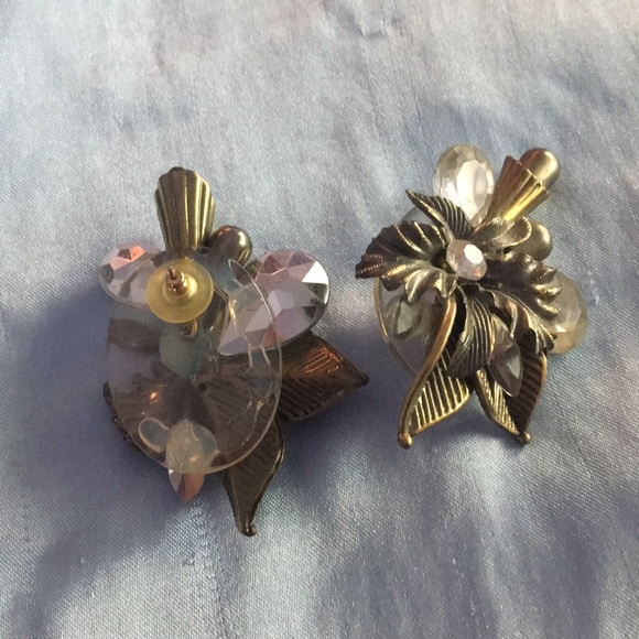 🥜TRADED🥜Vintage silver LARGE floral earrings - Picture 10 of 14